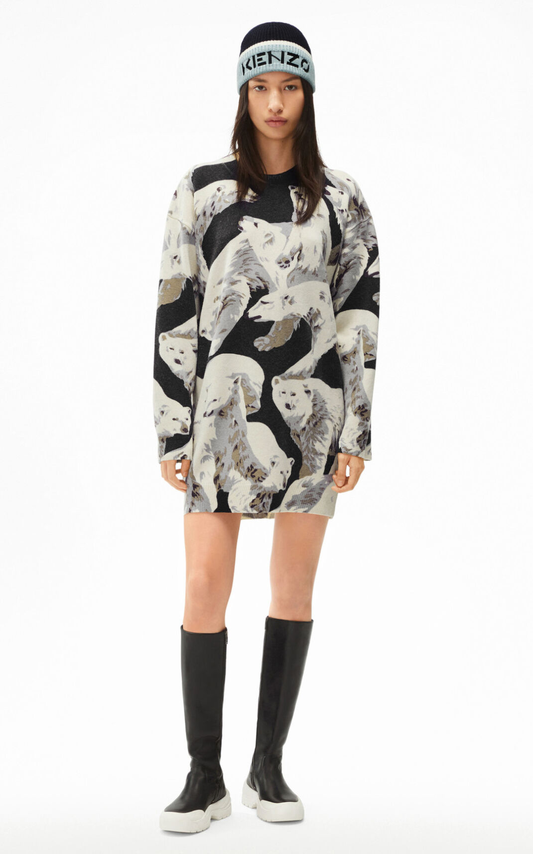 Robe Kenzo The Hiver Capsule Polar Bear jumper Femme Noir | XACS-37608